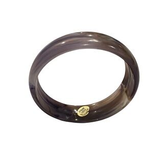 Bangle Vtg Lucite Bracelet 1” W 3” Opening Swirled Purple Darker Colors